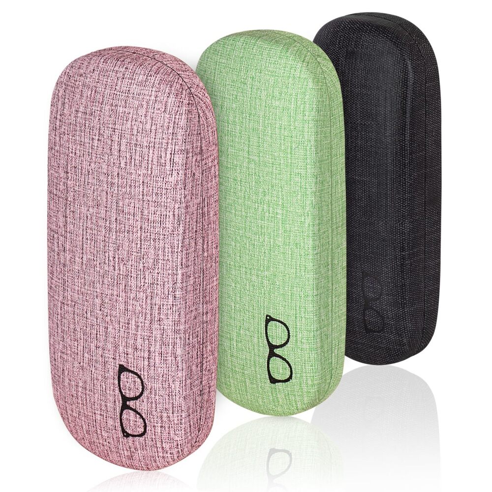 2919 3-Pack Hard Shell Eyeglasses Case Large Reading Glasses Hard Case